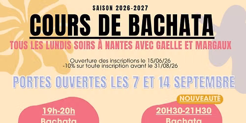 PORTES OUVERTES : COURS DE BACHATA AVEC GA\u00cbLLE ET MARGAUX