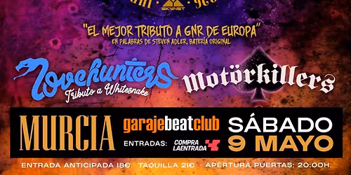 Rock N' Roses Fest: Tributos a GUNS N' ROSES, WHITESNAKE y M\u00d6TORHEAD en Garaje Beat Club (Murcia)