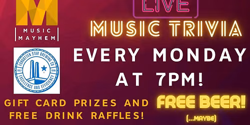 Music Mayhem Trivia at Forgotten Star Brewing @ 7pm!
