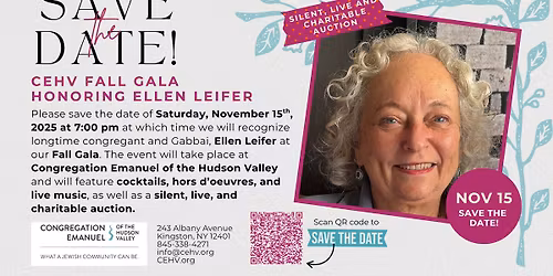 SAVE THE DATE: CEHV Fall Gala Honoring Ellen Leifer, Nov. 15, 2025