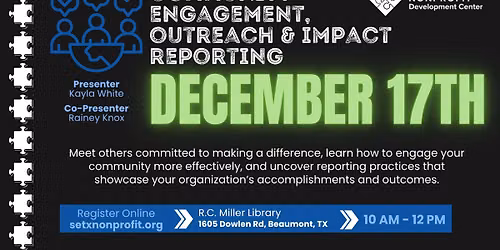 Community Engagement, Outreach & Impact Reporting
