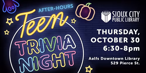 Teen Trivia @ the Library: A Teen After-Hours Event (Registration Required)