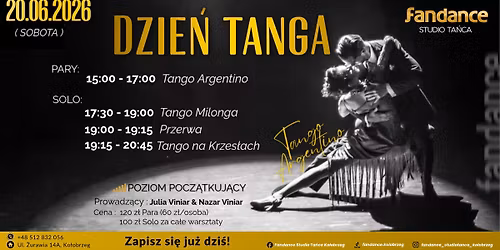 DZIE\u0143 TANGA W FANDANCE! | WARSZTATY TANECZNE DLA PAR I SOLO \ud83d\udc83\ud83d\udd7a| 20.06.2026