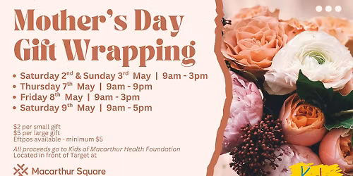 Mothers Day Gift Wrapping at Macarthur Square for Kids of Macarthur Health Foundation
