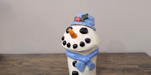 Clay Snowman Jar- Kids & Adults welcome!