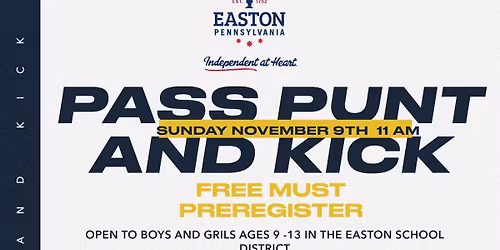 Punt, Pass, and Kick contest for City of Easton