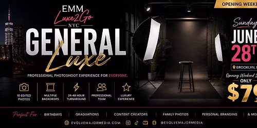 EMM LUXE2GO PHOTOSHOOT EXPERIENCE NYC \u2013GENERAL LUXE EDITION