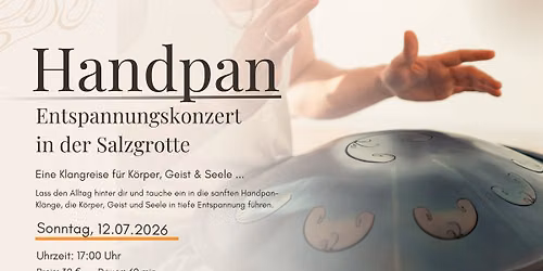 Handpan Entspannungskonzert in der Salzgrotte