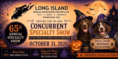 Long Island GSP Club Concurrent Specialty Show 2026