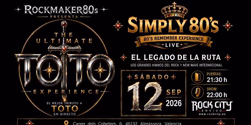 The Ultimate TOTO Experience + Simply80's en Valencia