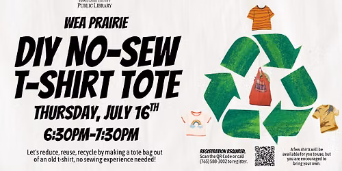 DIY No-Sew T-Shirt Tote at Wea Prairie