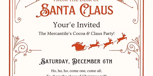 Free Photos with Santa at our Cocoa & Claus Party!