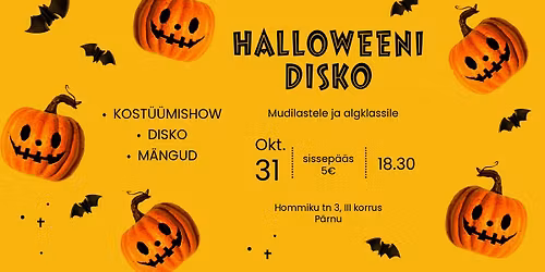 Halloweeni disko mudilastele ja algklassidele