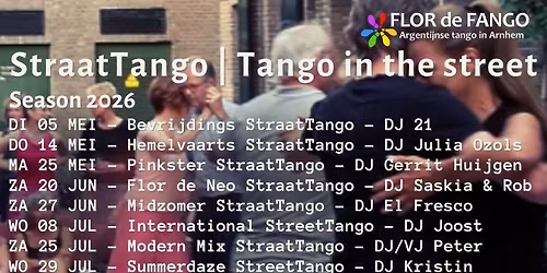 \ud83c\udf1e StraatTango 2026 \ud83c\udf1e - buiten \u00e9n binnen dansen met de deur open - all summer long - DJ 21!