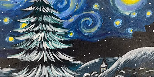 \ud83e\udd83\ud83c\udfa8 Gobble Up the Savings All November Long! Winter Starry Night Canvas Paint & Sip Class