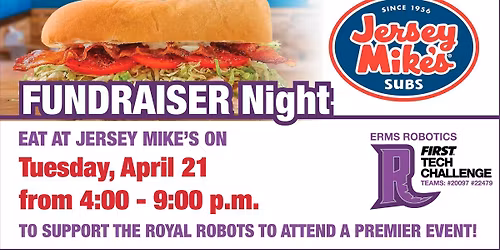 ERMS Robotics Jersey Mike's Fundraiser Night