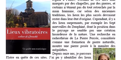 Hauts lieux, lieux sacr\u00e9s, lieux de gu\u00e9rison en Is\u00e8re, par Katarina Dugast