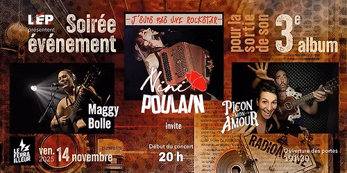 Soir\u00e9e Evenement : Sortie 3\u00e8me Album de Nini Poulain au Ferrailleur