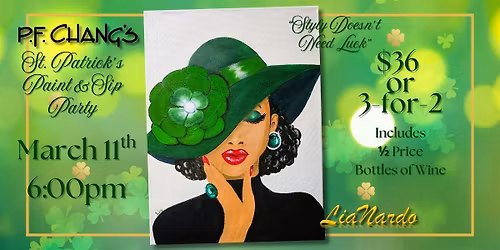 St. Patrick's Paint Party at P.F. Chang's with LiaNardo Mobile Paint & Sip