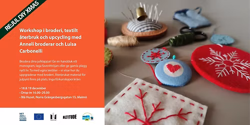 DIY XMAS - broderi, textilt \u00e5terbruk och upcycling