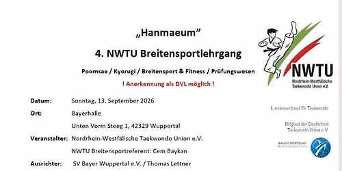 4. NWTU Breitensportlehrgang 2026