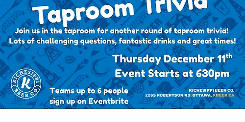 Taproom Trivia at Kichesippi!