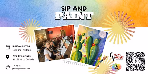 Starry Cactus Paint and Sip at OV Pizza