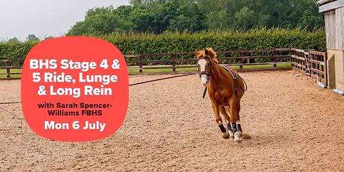 BHS Stage 4 & 5 Ride\/Lunge\/Long Rein Training with Sarah Spencer-Williams FBHS (CPD)