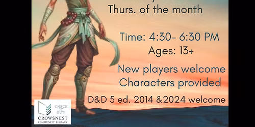 D & D at the Library ... Adventurers Wanted!