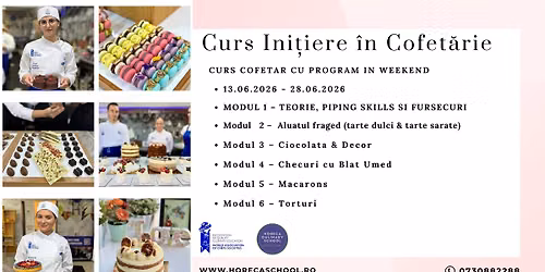 Initiere in Cofetarie \u2013 Curs Cofetar cu program in weekend