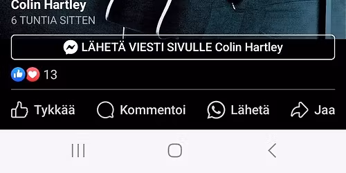 Colin Hartley live ja asiakas-ilta