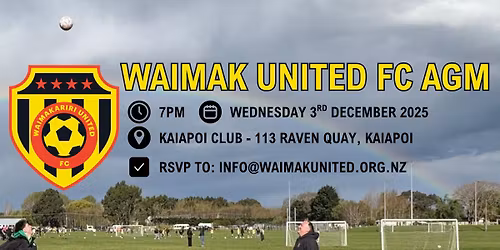 Waimak United FC AGM