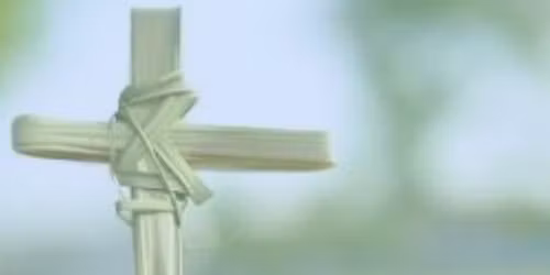 Braiding palms on Palm Sunday