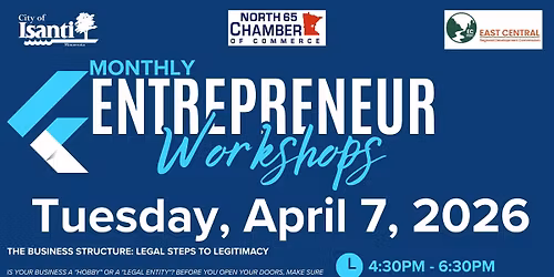 Isanti Entrepreneur Workshops - April Session 