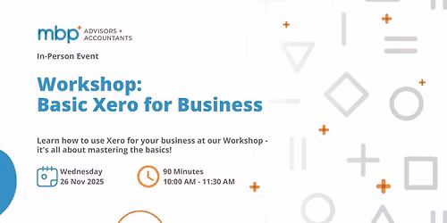 Workshop: Basic Xero for Business - Nov 2025