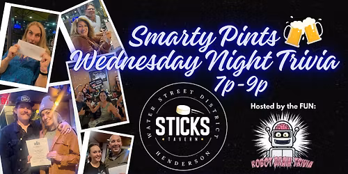 Smarty Pints Wednesday Night Trivia at Sticks Tavern on Water Street