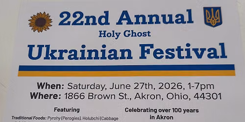 22nd Annual Holy Ghost Ukrainian Festival