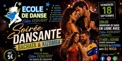 Soir\u00e9e Bachata & Kizomba \u00e0 l'\u00e9cole de danse C\u00e9line ENJALBERT