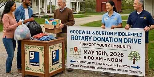 Goodwill Donation Drive with Burton Middlefield Rotary 