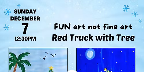 Red Truck with Tree FUN art painting class