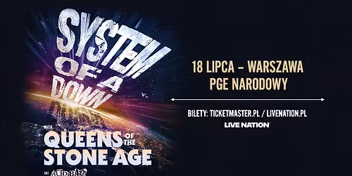 System Of A Down - Official Event, 18.07.2026, Warszawa, PGE Narodowy