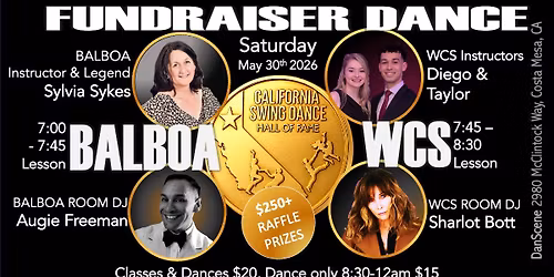 California Swing Dance Hall of Fame Fundraiser Two Events in One!