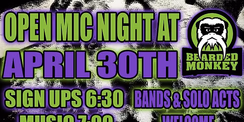 Open Mic Night @ Bearded Monkey Music