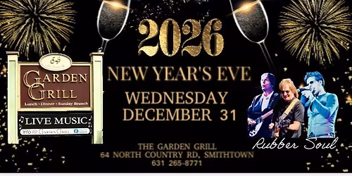 NYE @ THE GARDEN GRILL WITH RUBBER SOUL