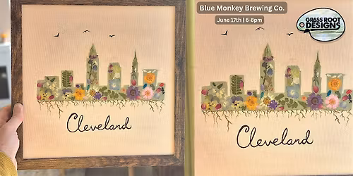 Framed Presssed Flower Cleveland | Blue Monkey Brewing Co.