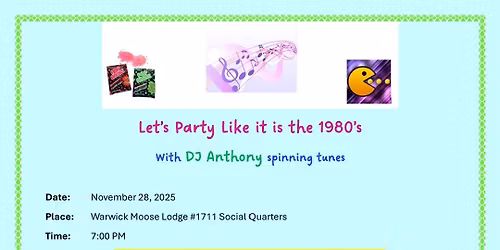 1980's Night with DJ Anthony