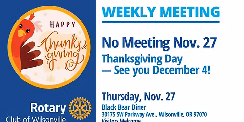 No Meeting \u2013 Happy Thanksgiving!