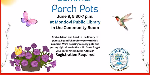 Summer Reading Adult Program:  Summer Porch Pots