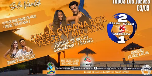 SALA VIVALDI, SALSA VS BACHATA (2VS1), TALLERES DE SALSA CUBANA Y BACHATA+SOCIAL