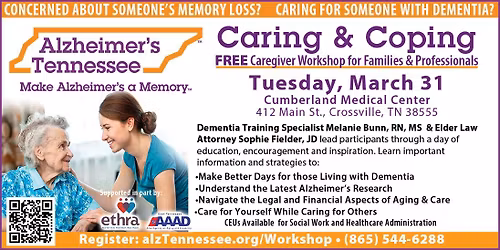 Caring & Coping Workshop Crossville |  9:00am Central Time